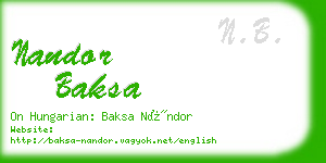 nandor baksa business card